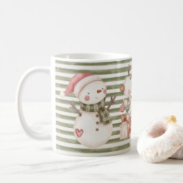 Tasse der grünen Weihnachtszeichen