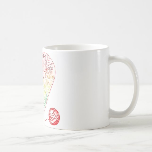 Tasse der Häkelwörter (Farbe) (Rechts)