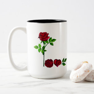 Tasse der handbemalten Rose - Romantischer Blumenc