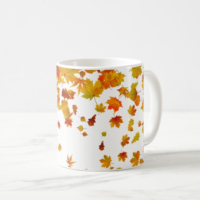 Tasse der Herbstlaub im Herbst (VorderseiteRechts)