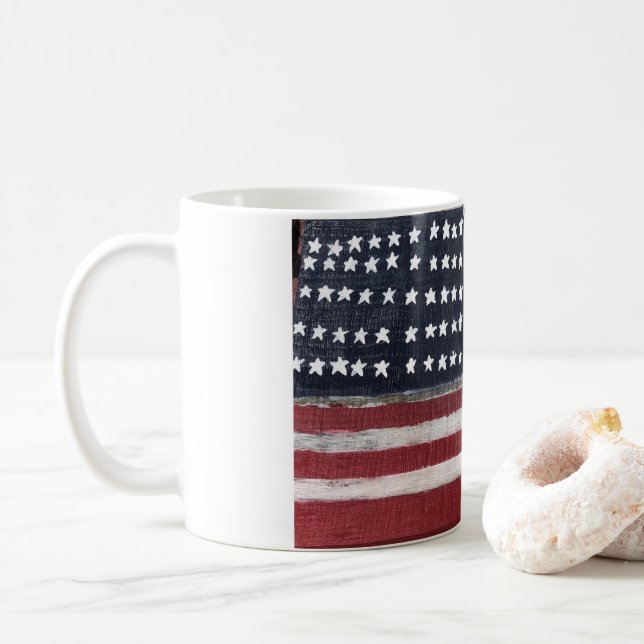 Tasse der Holzflagge (Mit Donut)