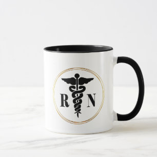 Tasse der Kadukus-Symbole für Schwarz und Gold