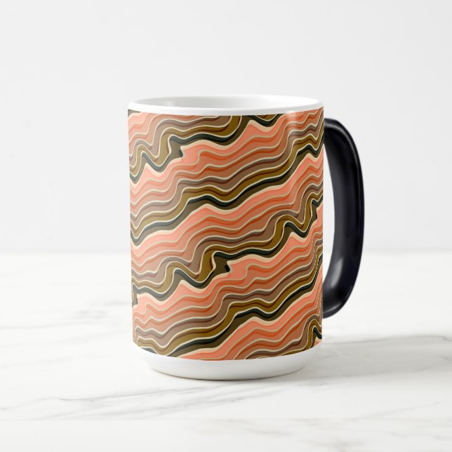 Tasse der Keramik | Earthy Wavy Pattern (VorderseiteRechts)