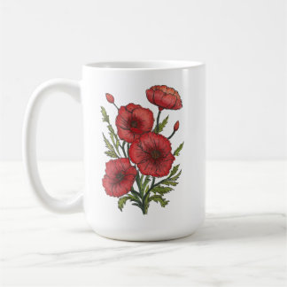 Tasse der Keramik Red Poppies (15oz)