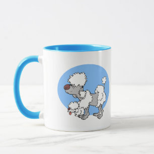 Tasse der Keramik von alterndem Poodle-Cartoon