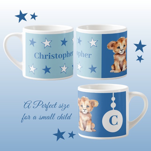 Tasse der Kinderlilie personalisierter Name blau (Von Creator hochgeladen)