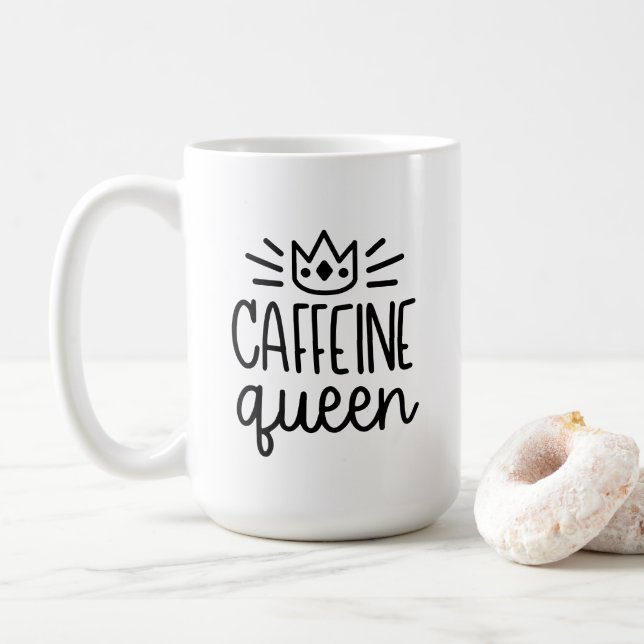 Tasse der Koffein-Königin-15oz (Mit Donut)