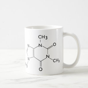 Tasse der Koffeinchemikalienstruktur