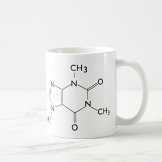 Tasse der Koffeinchemikalienstruktur