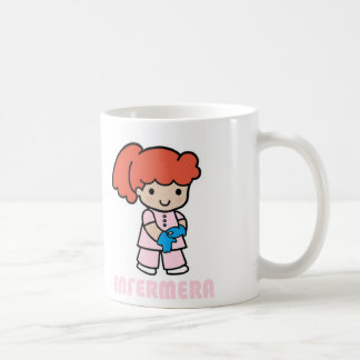 Tasse der Krankenschwester mit Handschuhen