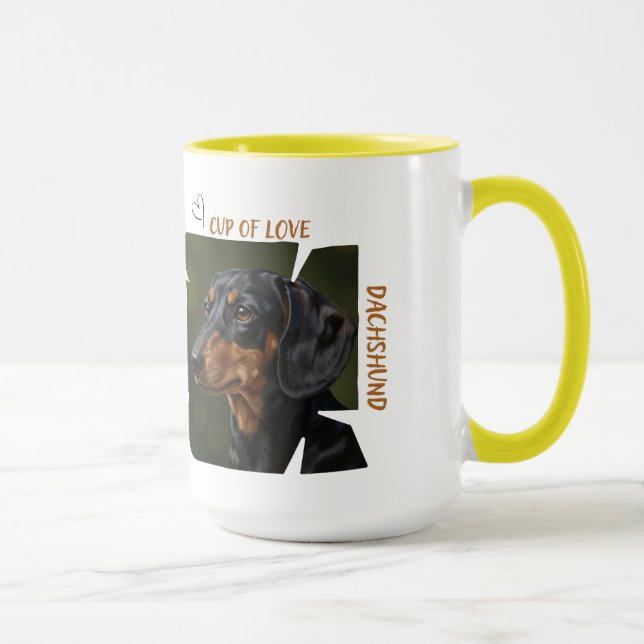 Tasse der Liebe Hunde Liebhaber 15 oz Kaffeetasse  (Rechts)