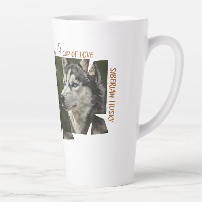 Tasse der Liebe Hunde Liebhaber Große Latte Tasse (Rechts)