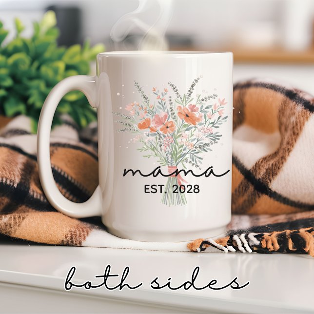 Tasse der Mama, Mama-Tagesgeschenk für Mama (personalized mom mug, floral mom mug, custom mama mug, botanical mother’s day mug, mug for new mom,)