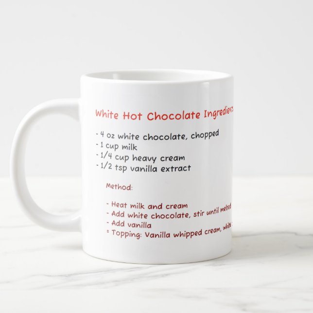 Tasse der Mikrowelle (Vanilla White Hot Chocolate  (Links)