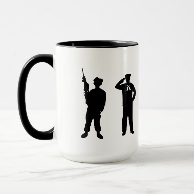 Tasse der militärischen Zweigstellen Silhouetten (Links)