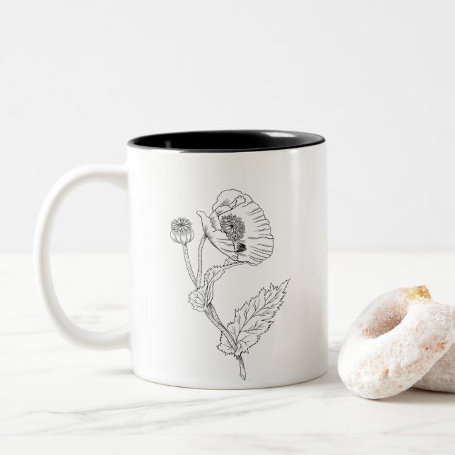 Tasse der Minimalistischen Blume (Mit Donut)