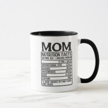 Tasse der Nährwertkennzeichnung von Mamas