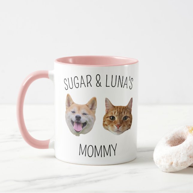 Tasse der personalisierten Katze, Tasse für die Ma (Mit Donut)