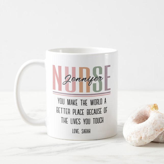 Tasse der personalisierten Krankenpflege (Mit Donut)