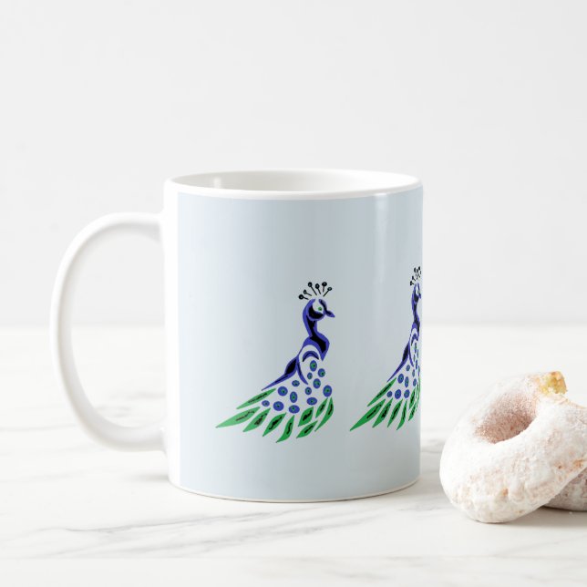Tasse: Der Pfau Kaffeetasse (Mit Donut)