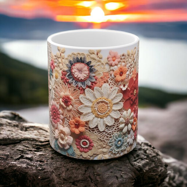 Tasse der Pressen der Blume, Boho-Wildblumen-Kerns (Von Creator hochgeladen)