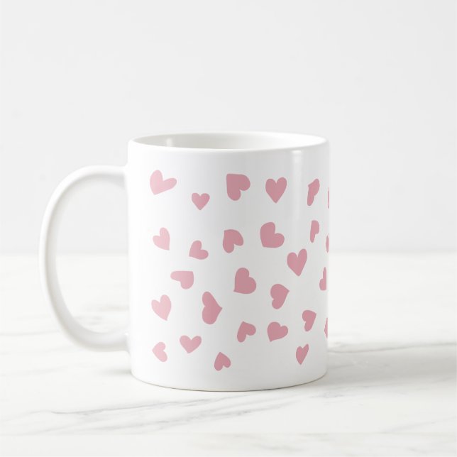 Tasse der Rosa Herzdoodles (Links)