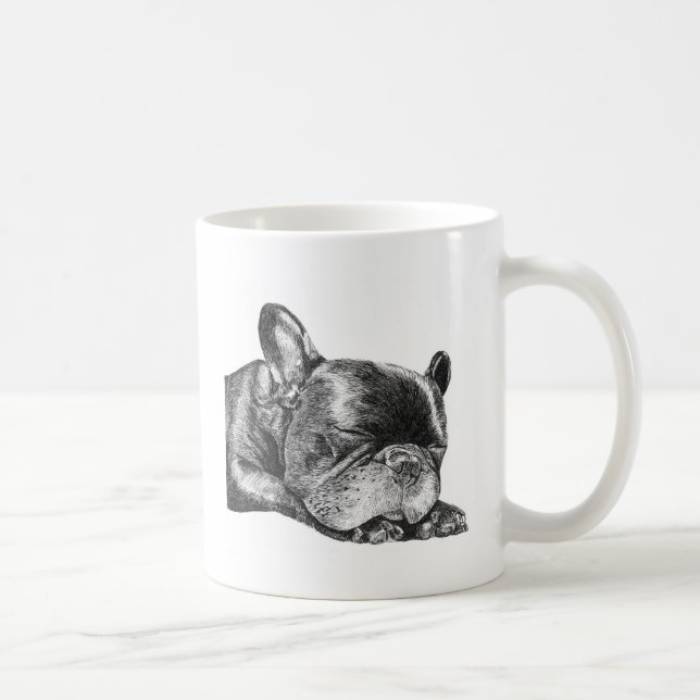 Tasse der Schlafenfranzösischen Bulldogge (Rechts)