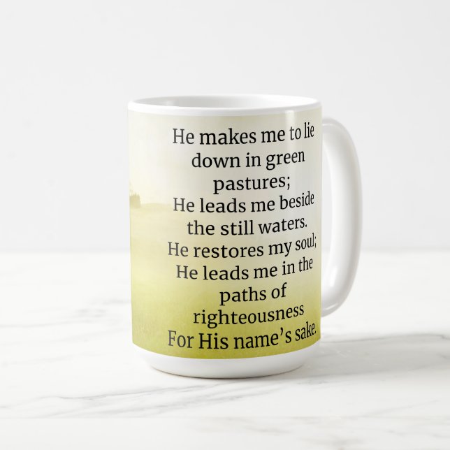 Tasse der Schrift Psalm 22:2-3 (VorderseiteRechts)