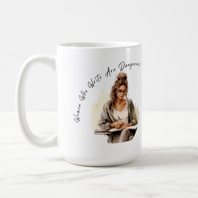Tasse der Schriftstellerin Muse: Eine Frau in ihre (Links)