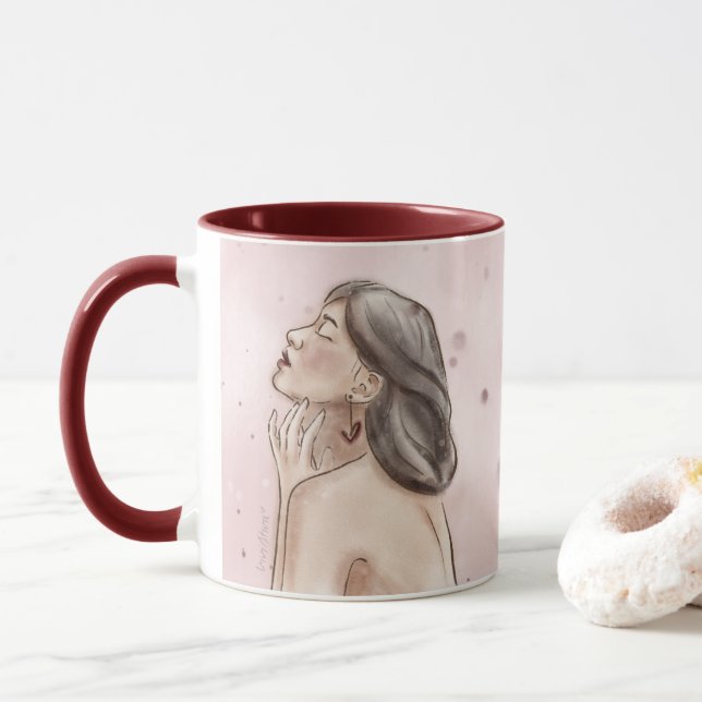 Tasse der Selbst-Liebe | Rose und Splash (Mit Donut)