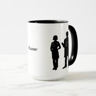 Tasse der Silhouette von Ärzten