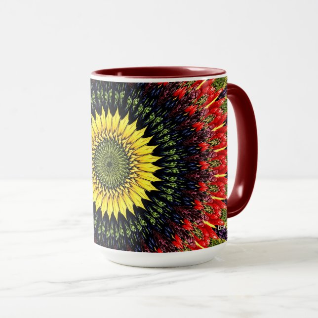 Tasse der Sonnenblumen ernten (VorderseiteRechts)