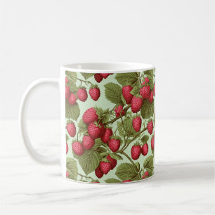 Tasse der Vintagen botanischen Himbeermuster Keram