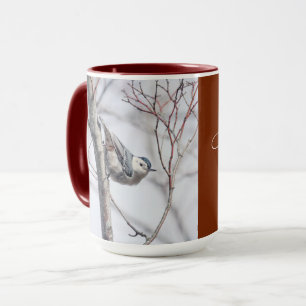 Tasse der Vogelbeobachtung Nuthatch