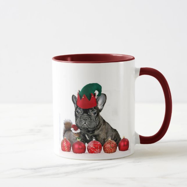 Tasse der Weihnachtsfranzösischen Bulldogge (Rechts)