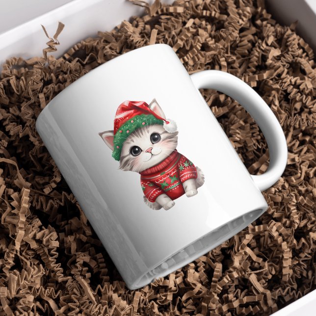 Tasse der Weihnachtskatzen-Süsse (Von Creator hochgeladen)
