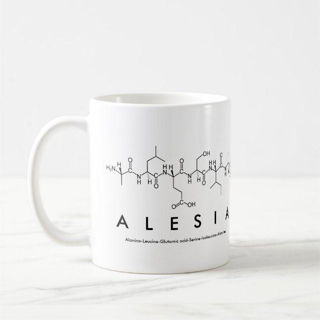 Tasse des Alesia-Peptids (Links)