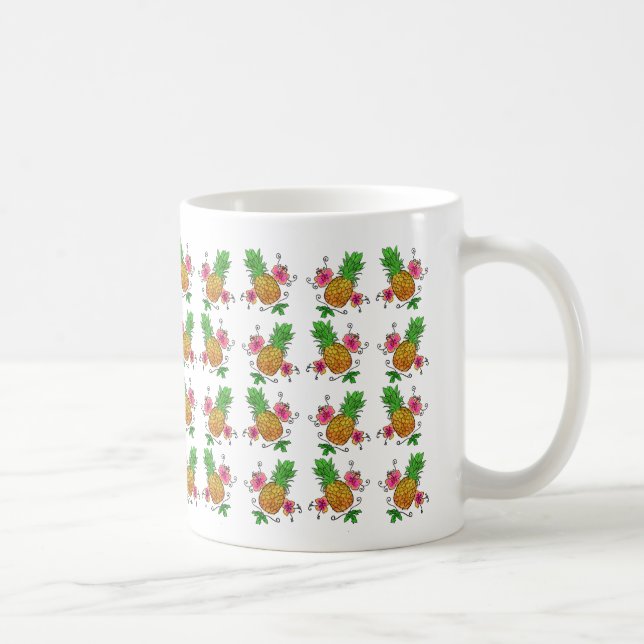 Tasse des Ananas-Muster-| (Rechts)