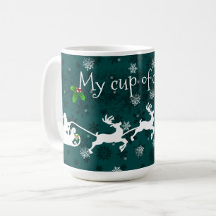 Tasse des aquamarinen Weihnachtsmanns für den Schl