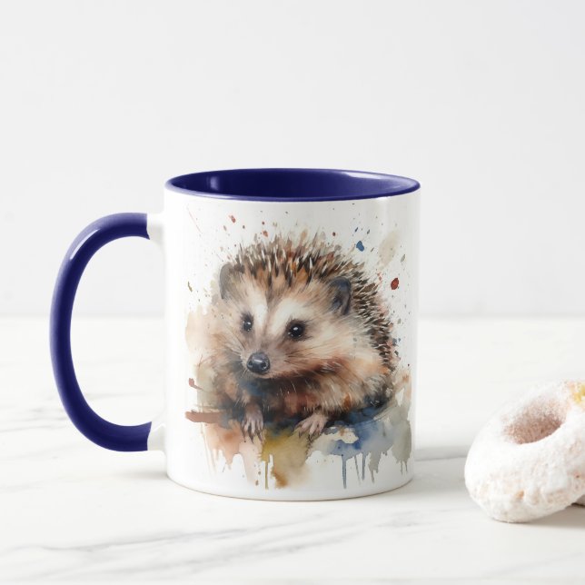 Tasse des Aquarell-Igels (Mit Donut)