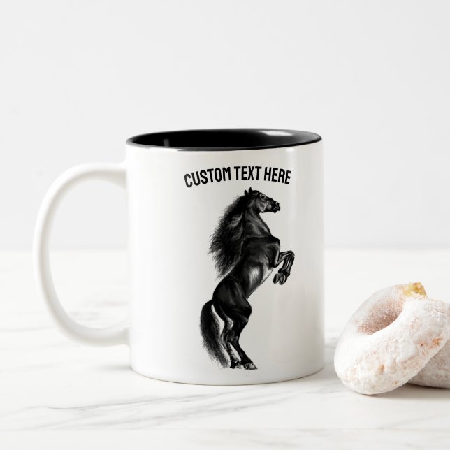 Tasse des aufrechten Pferdes mit benutzerdefiniert (Mit Donut)