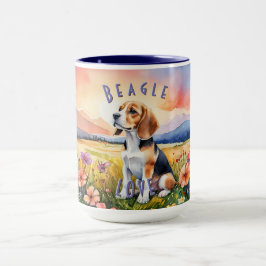 Tasse des Beagle, individuelle Sonnenaufgang der l