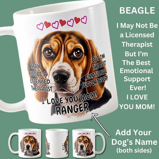 Tasse des Beagle, Name des Dogs hinzufügen, Sie kö (Von Creator hochgeladen)