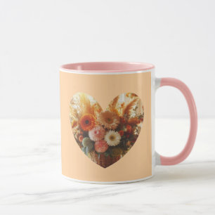 Tasse des blühenden Herzkaffees (sanfte Blume)