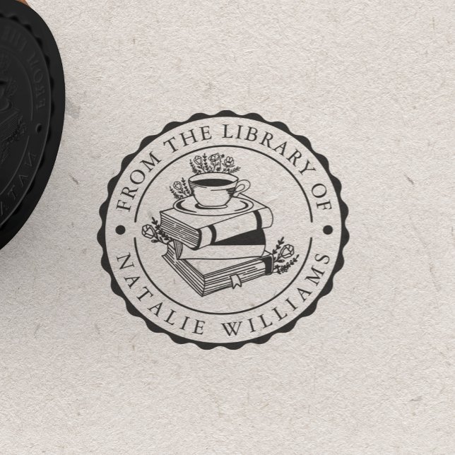 Tasse des Blumenbuchkaffees aus der Bibliothek Gummistempel (Von Creator hochgeladen)