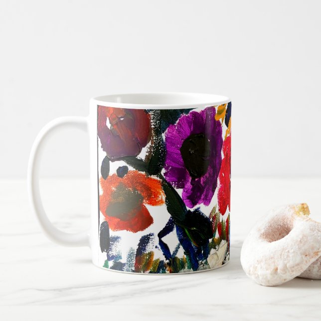 Tasse des Blumenkaffees (Mit Donut)