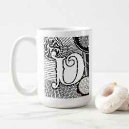 Tasse des Buchstabe-V, Kunst durch Kaffee-Tasse