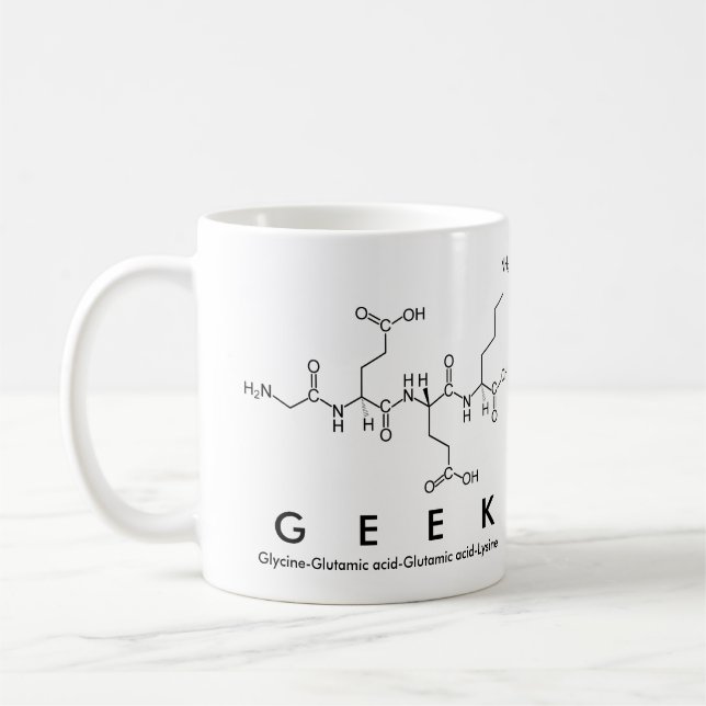 Tasse des Geek-Peptids (Links)
