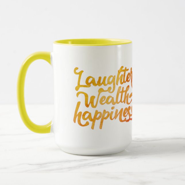 Tasse des Glücks mit dem Lachen (Links)