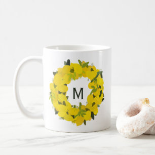 Tasse des handgemalten Lemon Wreath Monogrammes